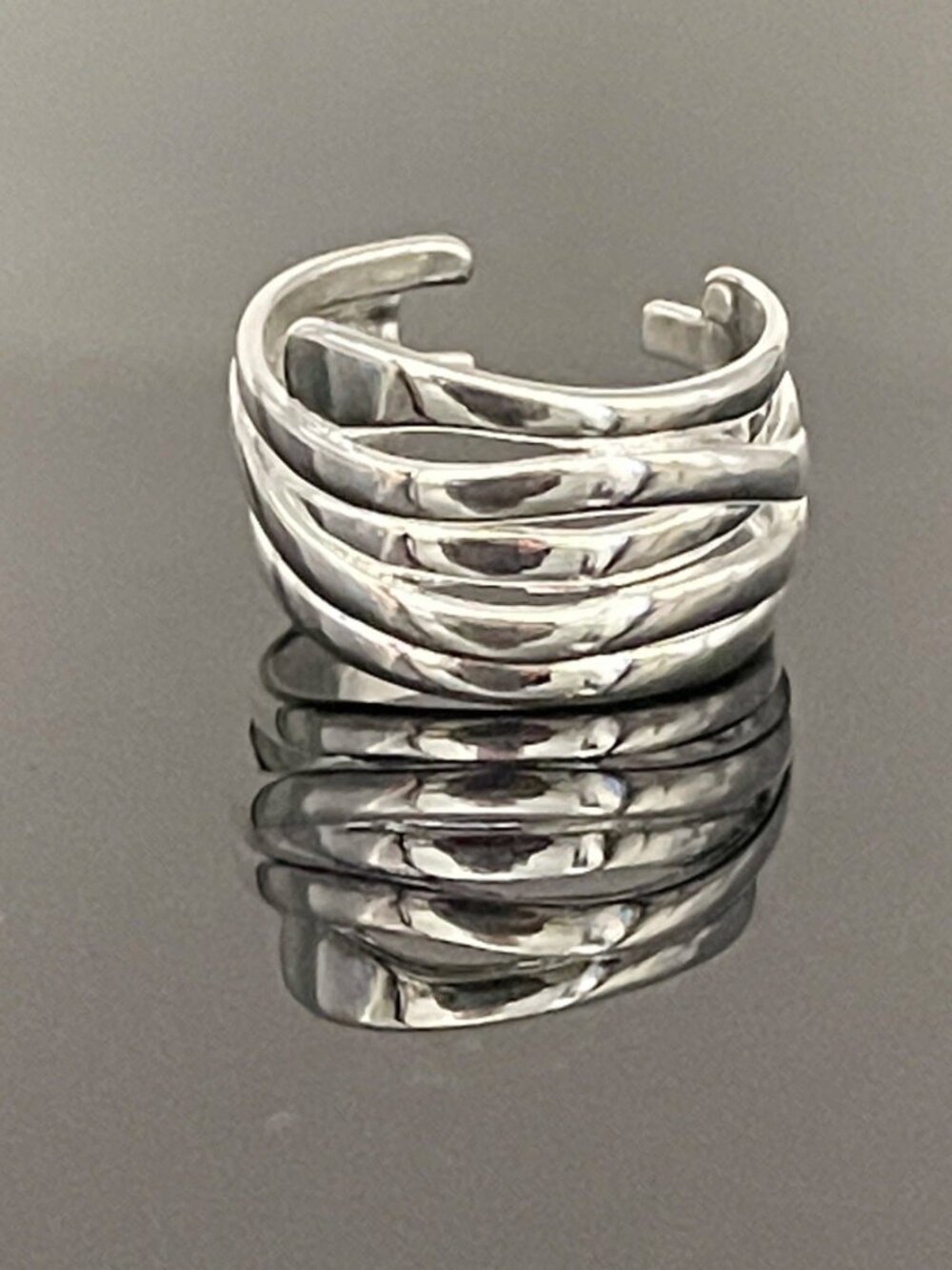 Sterling Silver Overlay Wrap Adjustable Ring, Niagra, Boutique